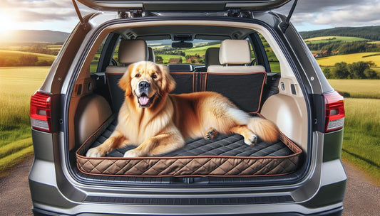 Kofferraumauskleidung mit einem Hund, der bequem liegt