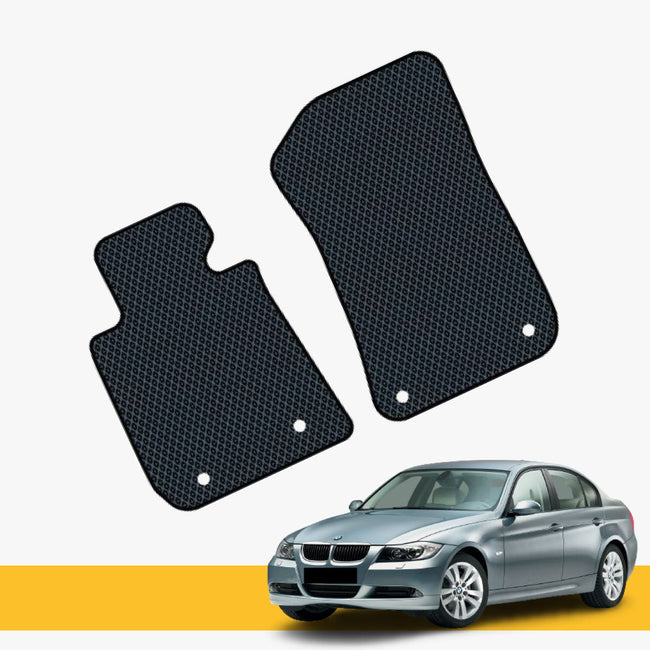 Schwarze, rutschfeste Gummimatten mit Wabendesign für Autos.