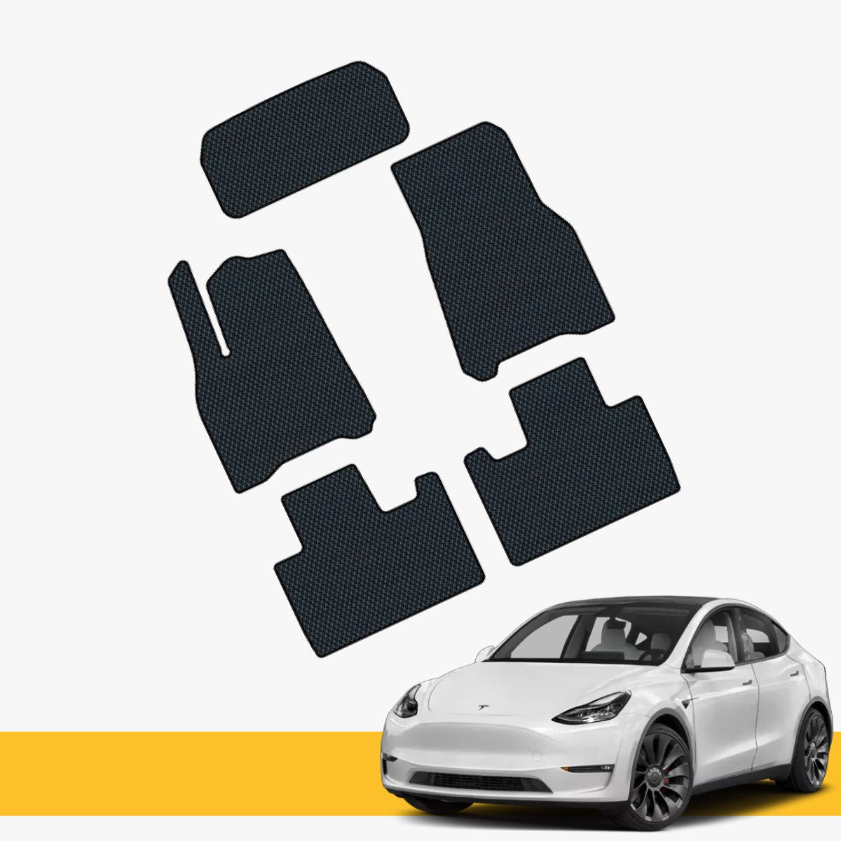 Hochwertige Fussmatten für Tesla Model Y, aus Prime EVA, ideal für maximalen Komfort und Schutz.