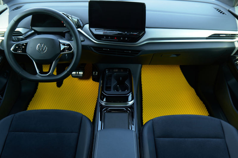 Individuelle Fussmatte für Volkswagen in gelb für Fahrer und Beifahrer