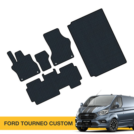 Hochwertige Fußmatten für Ford Tourneo Custom Prime EVA, bieten hohen Komfort und Sauberkeit im Auto.