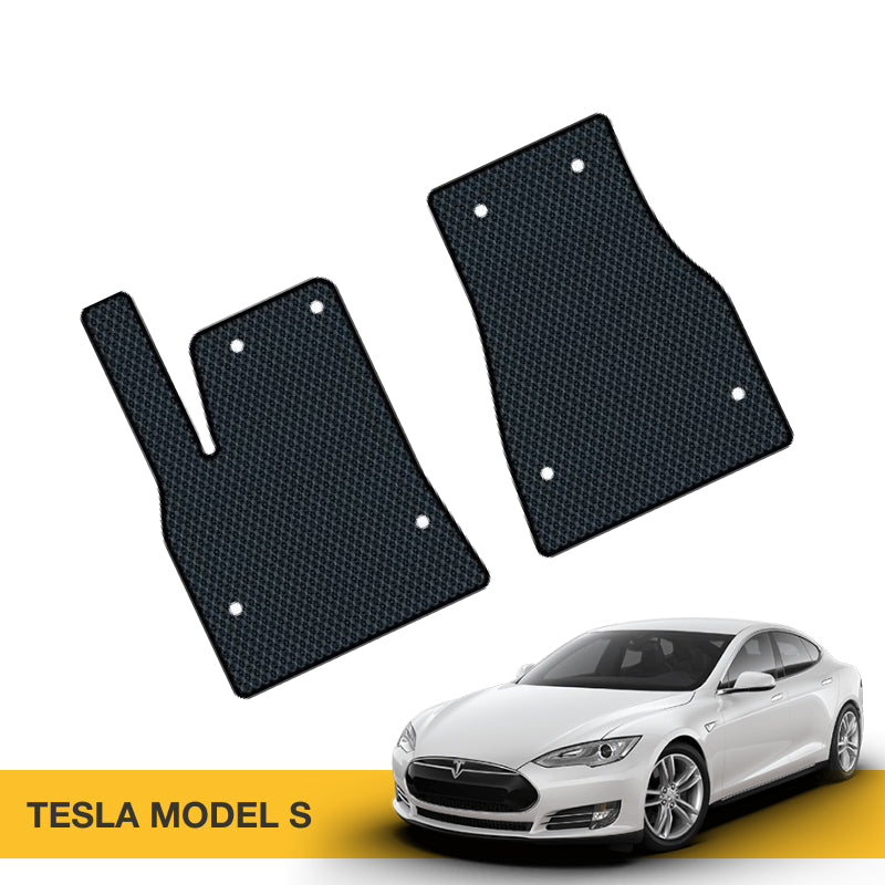 Hochwertige Fußmatten für Tesla Model S aus dem Material Prime EVA, bieten optimalen Schutz und Anpassungsfähigkeit.
