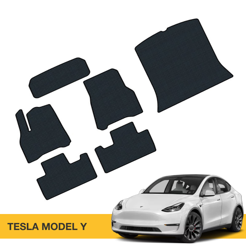 Hochwertige Fußmatten für Tesla Model Y aus Prime EVA, bieten erstklassigen Schutz und Komfort.