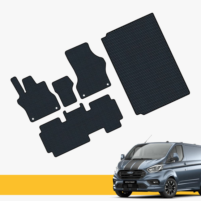 Hochwertige Fußmatten für Ford Tourneo Custom Prime EVA, bieten hohen Komfort und Sauberkeit im Auto.