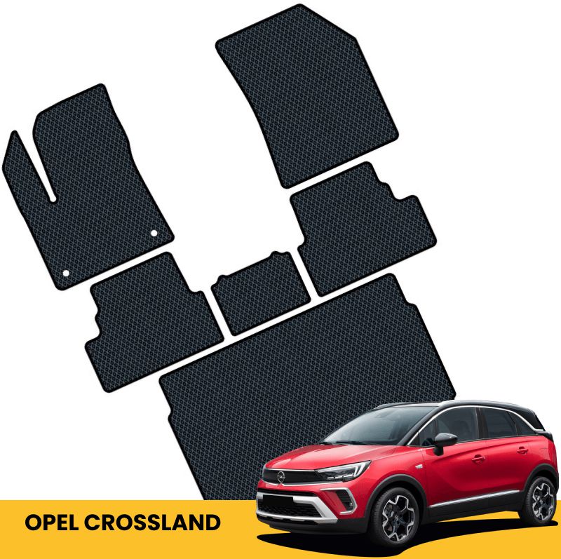 Hochwertige Fußmatten für Opel Crossland, aus robustem EVA-Material für optimalen Fahrzeugschutz.