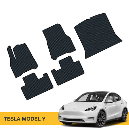 Hochwertige Fußmatten für Tesla Model Y, aus Prime EVA-Material, biete sauberes und komfortables Autoerlebnis.