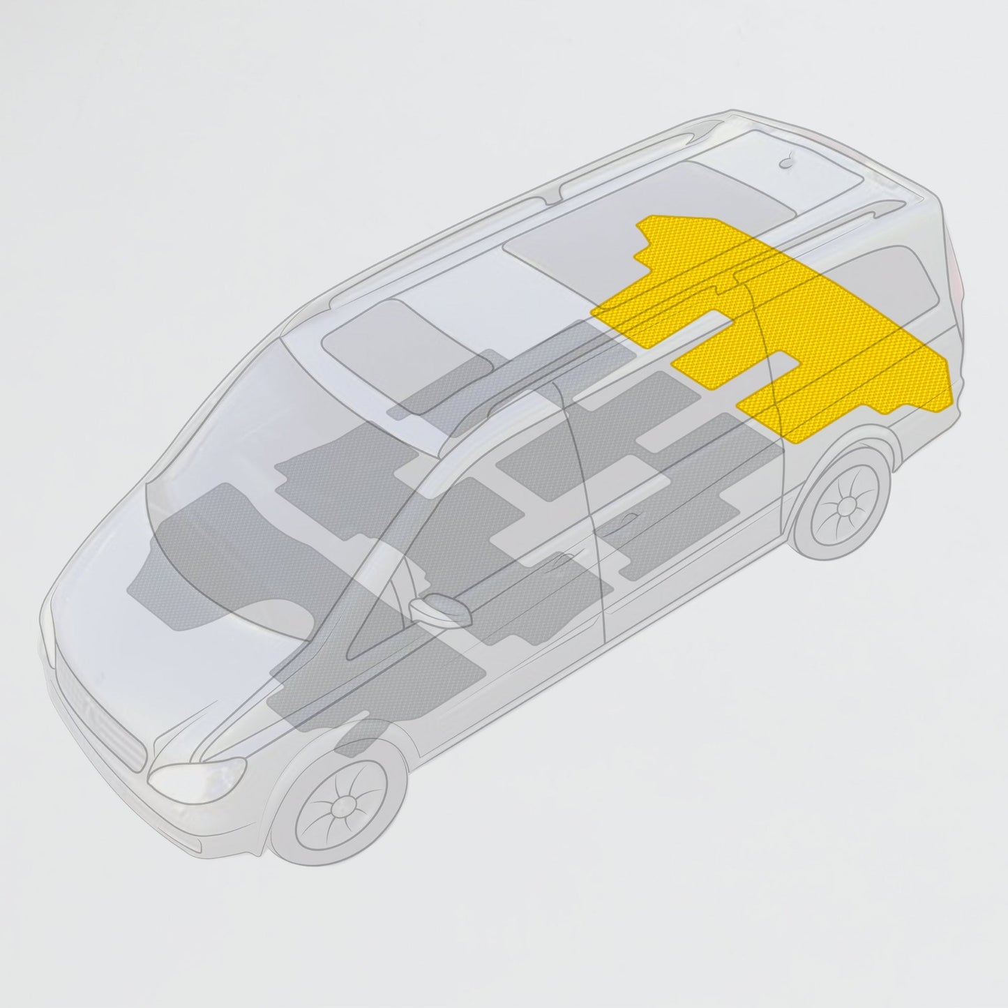 Fußmatten für Volkswagen Multivan T6 (2016 - 2020) Minivan Automatik - Kofferraumwanne