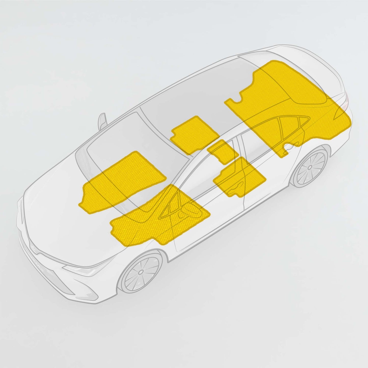 Automatik-Fußmatten für Subaru Outback 3. Generation (Umgestaltung) (2006 - 2009) wagon Automatik - Komplettset und Kofferraumwanne